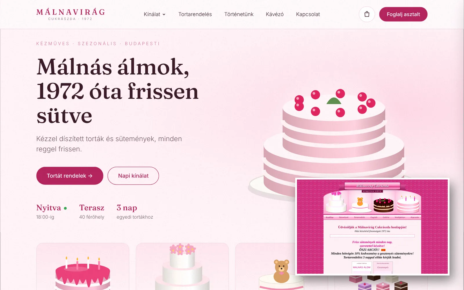 Confectioneries & bakeries — Málnavirág